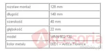Uchwyt Dekor WMN 602 Antica Florence rozstaw 128mm