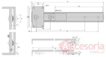 Prowadnica 1312-0060 Do Drzwi Chowanych Pionowych Accuride