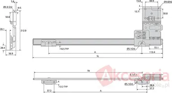 Prowadnica 1321-0040 Do Drzwi Chowanych Pionowych Accuride