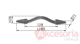 rysunek techniczny Uchwyt 1543-189 z Kolekcji Allegra Stary Mosiądz