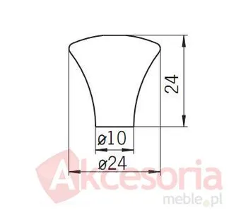 rysunke techniczny Gałka 1503-24 z Kolekcji Milan Aluminium Proszkowane