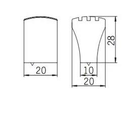 rysunek techniczny Gałka 1502-20 z Kolekcji Milan Aluminium Proszkowane