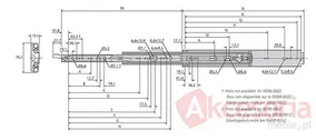 Prowadnica kulkowa 9308-0060 Z Blokadą 100% dł.152.4cm LEWA