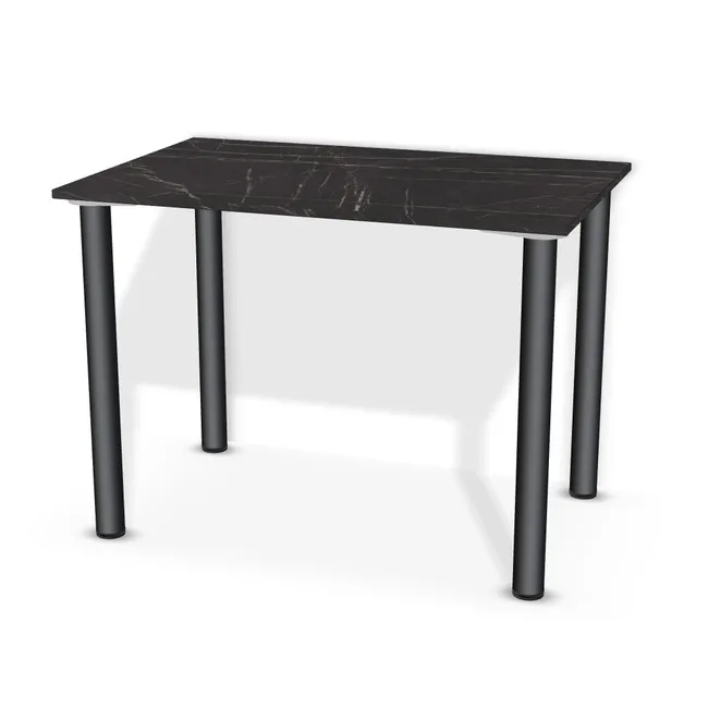 Blat: Grigia Pietra czarna (F206, ST9, 18mm), Szerokość: 100 cm, Głębokość: 65 cm, Przepusty: Brak, Nóżki: Noga metalowa NOVA fi60 71cm Czarny Mat (Amix AN-710), Obrzeże blatu: 2,0 mm
