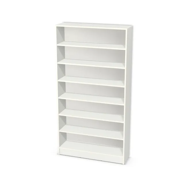 Korpus: W954 SM, Materiał pleców: Plecy z płyty HDF 3 mm (biała), Szerokość: 100 cm, Wysokość: 180 cm, Wysokość z cokołem: 190 cm, Głębokość: 28 cm, Liczba półek: 6 półek, Rozmieszczenie półek: Rozmieszczenie symetryczne półek, Typ podstawy: Cokół 10 cm, Podpórki półek: Podpórki półki fi 5 mm (Basic / ruchome), Obrzeże korpusu: 