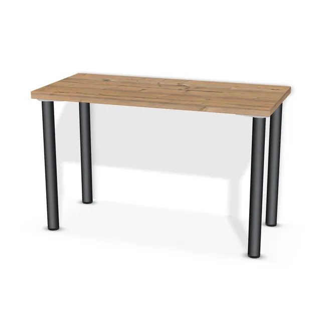 Blat: Sosna Bramberg (H1487, ST22, 36mm), Szerokość: 120 cm, Głębokość: 55 cm, Przepusty: Brak, Nóżki: Noga metalowa NOVA fi60 71cm Czarny Mat (Amix AN-710), Obrzeże blatu: 2,0 mm