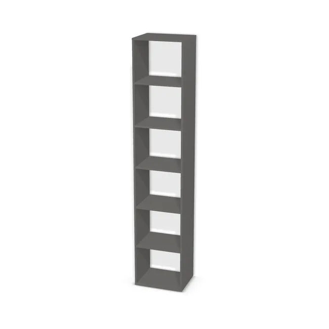Korpus: Onyx szary (U960, ST9), Przednie i tylne krawędzie: Domyślne (w kolorze korpusu) (U960, ST9), Szerokość: 50 cm, Wysokość: 250 cm, Głębokość: 40 cm, Liczba rzędów: 6 rzędów, Liczba kolumn: 1 kolumna, Typ podstawy: Brak, Obrzeże korpusu: 0,8 mm