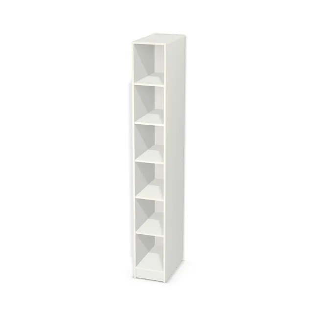 Korpus: W962 SM, Materiał pleców: Plecy z płyty HDF 3 mm (biała), Szerokość: 33 cm, Wysokość: 226 cm, Wysokość z cokołem: 236 cm, Głębokość: 58 cm, Liczba półek: 5 półek, Rozmieszczenie półek: Rozmieszczenie symetryczne półek, Typ podstawy: Cokół 10 cm, Podpórki półek: Podpórki półki fi 5 mm (Basic / ruchome), Obrzeże korpusu: 
