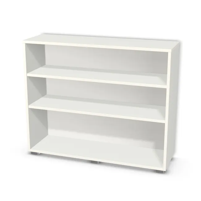 Korpus: W962 SM, Materiał pleców: Plecy z płyty HDF 3 mm (biała), Szerokość: 100 cm, Wysokość: 80 cm, Wysokość z nóżkami: 82,5 cm, Głębokość: 30 cm, Liczba półek: 2 półki, Rozmieszczenie półek: Własne ustawienie, Typ podstawy: Nóżki (wg wyboru), Nóżki: Stopka do mebli 6435 - tworzywo - chrom połysk wys. 2,5 cm (Stopka chrom 2,5cm), Podpórki półek: Podpórki półki fi 5 mm (Basic / ruchome), Obrzeże korpusu: 