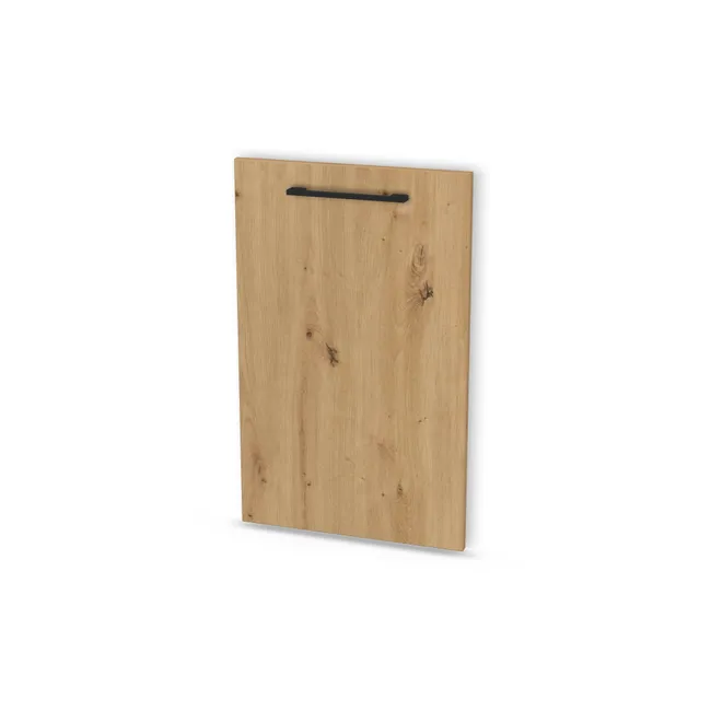Front: Dąb dziki naturalny (H1318, ST10) Usłojenie Pionowe, Usłojenie frontu: Pionowe, Szerokość: 45 cm, Wysokość: 72 cm, Uchwyty: Uchwyt 2576 Czarny Mat rozstaw 192 mm (Uchwyt 2576 192 mm), Obrzeże frontu: 2,0 mm, Rozmieszczenie uchwytów: Poziomo (góra frontu 50 mm, środek)