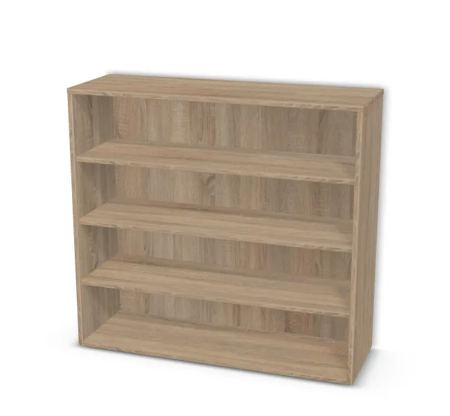 Korpus: H1146 ST10, Materiał pleców: Plecy z płyty jak korpus, Szerokość: 97 cm, Wysokość: 90 cm, Głębokość: 32 cm, Liczba półek: 3 półki, Rozmieszczenie półek: Rozmieszczenie symetryczne półek, Typ podstawy: Brak (tylko ślizgacze), Podpórki półek: Podpórki półki fi 5 mm (Basic / ruchome), Obrzeże korpusu: 