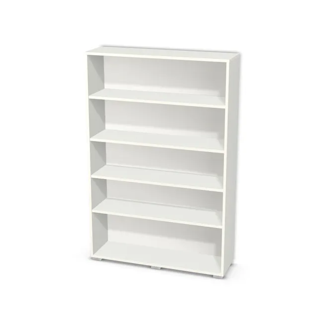 Korpus: W962 SM, Materiał pleców: Plecy z płyty HDF 3 mm (biała), Szerokość: 100 cm, Wysokość: 150 cm, Wysokość z nóżkami: 152 cm, Głębokość: 28 cm, Liczba półek: 4 półki, Rozmieszczenie półek: Własne ustawienie, Typ podstawy: Nóżki (wg wyboru), Nóżki: Stopka K041 - tworzywo - chrom wys 2 cm (Stopka chrom 2cm), Podpórki półek: Podpórki półki fi 5 mm (Basic / ruchome), Obrzeże korpusu: 