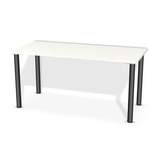 Blat: W1100 ST9 25mm, Szerokość: 155 cm, Głębokość: 70 cm, Przepusty: Brak, Nóżki: Noga metalowa NOVA fi60 71cm Czarny Mat (Amix AN-710), Obrzeże blatu: 
