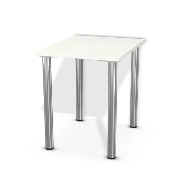 Blat: W1100 ST9 25mm, Szerokość: 60 cm, Głębokość: 75 cm, Przepusty: Środek, Kolor przepustu: Przepust Kablowy z Plastiku fi 80 Biały (Plastik 80 Biały), Nóżki: Noga metalowa NOVA fi60 71cm Chrom Połysk (Amix AN-710), Obrzeże blatu: 