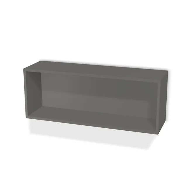 Korpus: Onyx szary (U960, ST9), Materiał pleców: Plecy z płyty jak korpus, Szerokość: 97,5 cm, Wysokość: 37 cm, Głębokość: 27,5 cm, Głębokość z frontem: 29,3 cm, Typ wieńca górnego: Wieniec górny wpuszczany, Drzwi: Bez frontów, Liczba półek: Bez półek, System domyku: Otwieranie uchwytem, Zawieszki: Zawieszki Camar (plecy 18 mm) (Optimum Camar), Zawiasy: Dobór we własnym zakresie (Brak), Uchwyty: Brak uchwytów i brak nawiertów (Brak uchwytów), Obrzeże korpusu: 0,8 mm