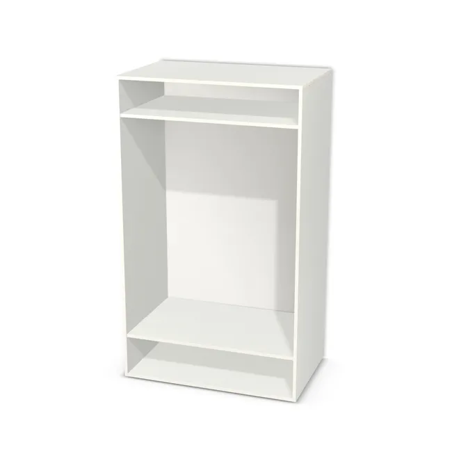 Korpus: W962 SM, Materiał pleców: Plecy z płyty HDF 3 mm (biała), Szerokość: 100 cm, Wysokość: 170 cm, Głębokość: 61,5 cm, Liczba półek: 2 półki, Rozmieszczenie półek: Własne ustawienie, Typ podstawy: Brak (tylko ślizgacze), Podpórki półek: Podpórki półki fi 5 mm (Basic / ruchome), Obrzeże korpusu: , Rodzaj: Zabudowa szeregowa