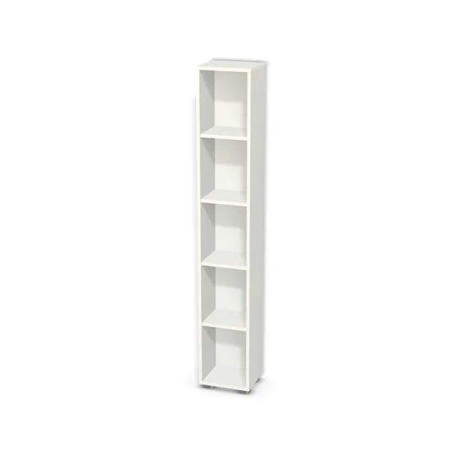 Korpus: W962 SM, Materiał pleców: Plecy z płyty jak korpus, Szerokość: 30 cm, Wysokość: 180 cm, Wysokość z nóżkami: 182,5 cm, Głębokość: 25 cm, Liczba półek: 4 półki, Rozmieszczenie półek: Własne ustawienie, Typ podstawy: Nóżki (wg wyboru), Nóżki: Stopka do mebli 6435 - tworzywo - chrom połysk wys. 2,5 cm (Stopka chrom 2,5cm), Podpórki półek: Podpórki półki fi 5 mm (Basic / ruchome), Obrzeże korpusu: 