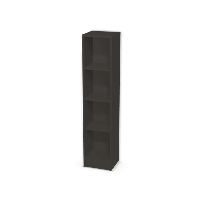 Korpus: Czerń aksamitna (U899, ST9), Materiał pleców: Plecy z płyty jak korpus, Szerokość: 33 cm, Wysokość: 140,5 cm, Wysokość z cokołem: 150,5 cm, Głębokość: 29,8 cm, Liczba półek: 3 półki, Rozmieszczenie półek: Rozmieszczenie symetryczne półek, Typ podstawy: Cokół 10 cm, Podpórki półek: Podpórki Kuadro z zabezpieczeniem (typ 2) (Premium / z zabezp.), Obrzeże korpusu: 0,8 mm