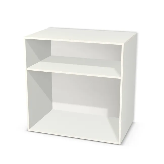 Korpus: W962 SM, Materiał pleców: Plecy z płyty HDF 3 mm (biała), Szerokość: 100 cm, Wysokość: 100 cm, Głębokość: 61,5 cm, Liczba półek: 1 półka, Rozmieszczenie półek: Własne ustawienie, Typ podstawy: Brak (tylko ślizgacze), Podpórki półek: Podpórki półki fi 5 mm (Basic / ruchome), Obrzeże korpusu: , Rodzaj: Zabudowa szeregowa