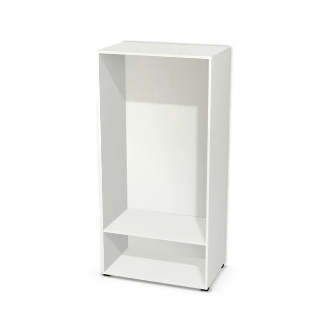 Korpus: W962 SM, Materiał pleców: Plecy z płyty jak korpus, Szerokość: 89 cm, Wysokość: 182 cm, Wysokość z nóżkami: 184 cm, Głębokość: 54 cm, Liczba półek: 1 półka, Rozmieszczenie półek: Własne ustawienie, Typ podstawy: Nóżki (wg wyboru), Nóżki: Nóżka Kwadratowa 6601 Bez Regulacji wys.2cm CZARNY MAT (Nóżka 6601 Czarna 2 cm), Podpórki półek: Podpórki półki fi 5 mm (Basic / ruchome), Obrzeże korpusu: 