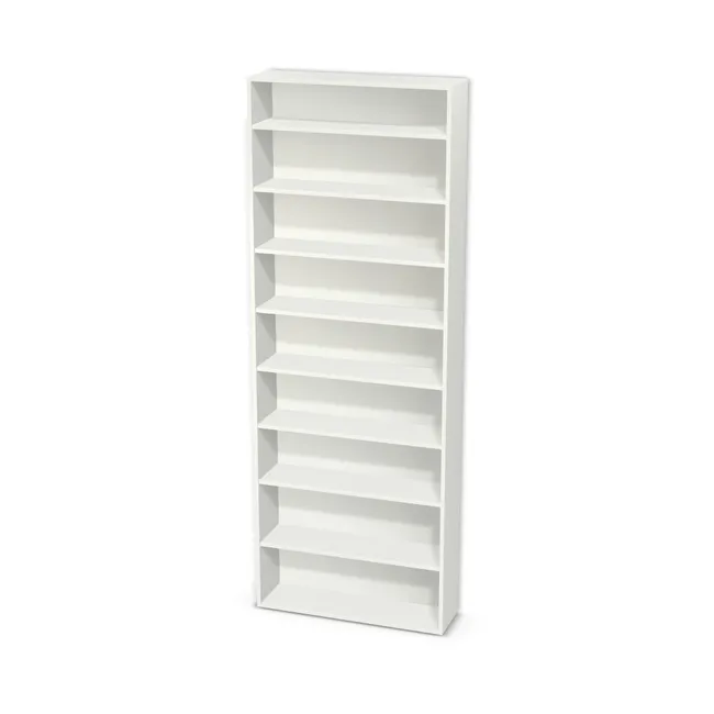 Korpus: W962 SM, Materiał pleców: Plecy z płyty jak korpus, Szerokość: 88 cm, Wysokość: 240 cm, Głębokość: 25 cm, Liczba półek: 8 półek, Rozmieszczenie półek: Własne ustawienie, Typ podstawy: Brak (tylko ślizgacze), Podpórki półek: Podpórki półki fi 5 mm (Basic / ruchome), Obrzeże korpusu: 