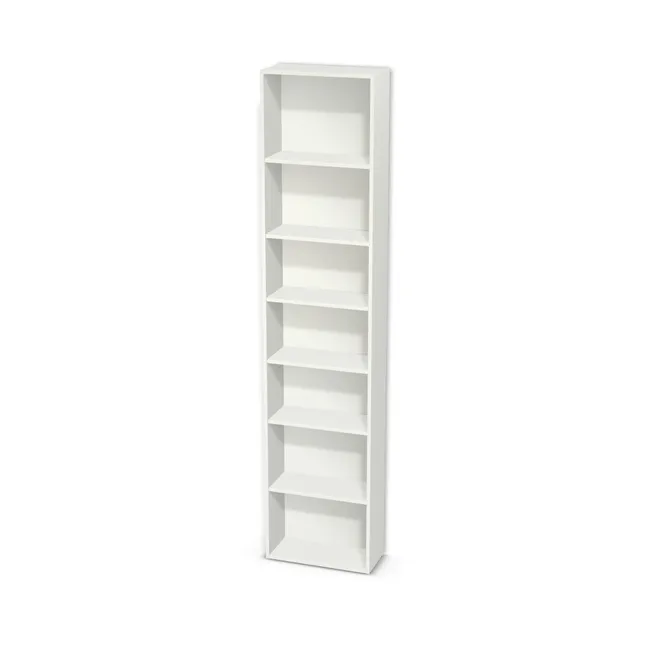 Korpus: W962 SM, Materiał pleców: Plecy z płyty jak korpus, Szerokość: 56 cm, Wysokość: 250 cm, Głębokość: 25 cm, Liczba półek: 6 półek, Rozmieszczenie półek: Własne ustawienie, Typ podstawy: Brak (tylko ślizgacze), Podpórki półek: Podpórki Kuadro z zabezpieczeniem (typ 2) (Premium / z zabezp.), Obrzeże korpusu: 