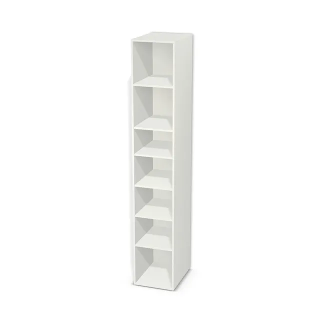 Korpus: W962 SM, Materiał pleców: Plecy z płyty jak korpus, Szerokość: 43 cm, Wysokość: 250 cm, Głębokość: 56 cm, Liczba półek: 6 półek, Rozmieszczenie półek: Własne ustawienie, Typ podstawy: Brak (tylko ślizgacze), Podpórki półek: Podpórki Kuadro z zabezpieczeniem (typ 2) (Premium / z zabezp.), Obrzeże korpusu: 