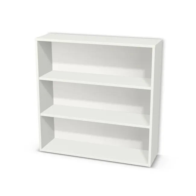 Korpus: W962 SM, Materiał pleców: Plecy z płyty HDF 3 mm (biała), Szerokość: 90 cm, Wysokość: 90 cm, Głębokość: 25 cm, Liczba półek: 2 półki, Rozmieszczenie półek: Rozmieszczenie symetryczne półek, Typ podstawy: Brak (tylko ślizgacze), Podpórki półek: Podpórki półki fi 5 mm (Basic / ruchome), Obrzeże korpusu: 