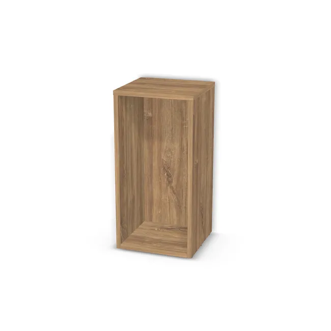 Korpus: Dąb Kansas brązowy (H1113, ST10), Materiał pleców: Plecy z płyty jak korpus, Szerokość: 32 cm, Wysokość: 65 cm, Głębokość: 30 cm, Liczba półek: Bez półek, Typ podstawy: Brak (tylko ślizgacze), Obrzeże korpusu: 0,8 mm