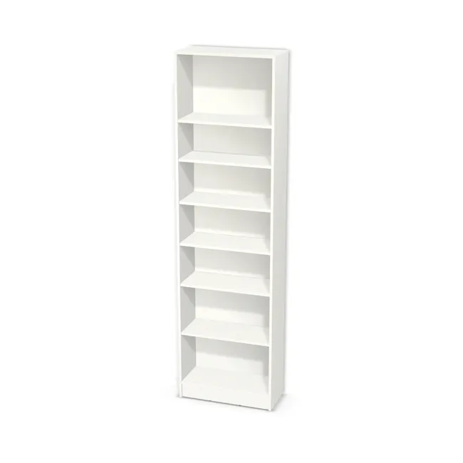 Korpus: Biały alpejski (W1100, ST9), Materiał pleców: Plecy z płyty jak korpus, Szerokość: 67 cm, Wysokość: 230 cm, Wysokość z cokołem: 240 cm, Głębokość: 30 cm, Liczba półek: 6 półek, Rozmieszczenie półek: Własne ustawienie, Typ podstawy: Cokół 10 cm, Podpórki półek: Podpórki Kuadro z zabezpieczeniem (typ 2) (Premium / z zabezp.), Obrzeże korpusu: 0,8 mm