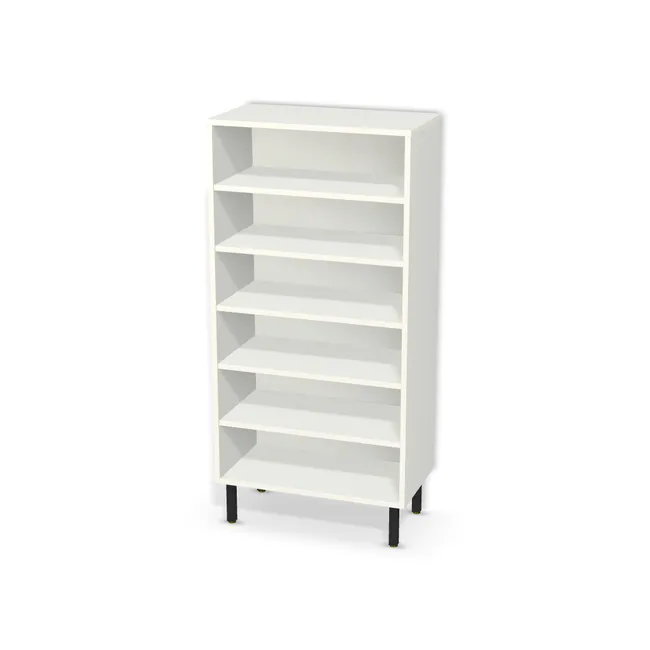Korpus: W962 SM, Materiał pleców: Plecy z płyty jak korpus, Szerokość: 66 cm, Wysokość: 122 cm, Wysokość z nóżkami: 137 cm, Głębokość: 35 cm, Liczba półek: 5 półek, Rozmieszczenie półek: Rozmieszczenie symetryczne półek, Typ podstawy: Nóżki (wg wyboru), Nóżki: Noga meblowa kwadratowa Tiadra 15cm Czarna (Arte Tiadra 150), Podpórki półek: Podpórki półki fi 5 mm (Basic / ruchome), Obrzeże korpusu: 