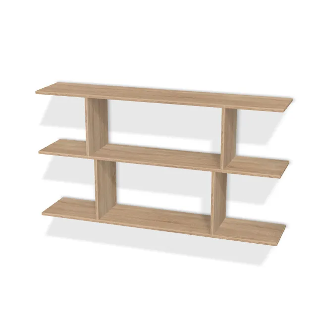 Korpus: Dąb Bardolino naturalny (H1145, ST10), Szerokość: 150 cm, Wysokość: 80 cm, Głębokość: 30 cm, Szerokość zewn. części górnej: 85 cm, Szerokość zewn. części dolnej: 75 cm, Pozycja przegrody poziomej: 41,5 cm, Obrzeże korpusu: 2,0 mm