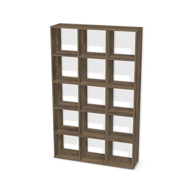 Korpus: Dąb Santa Fe Vintage (H1330, ST10), Przednie i tylne krawędzie: Domyślne (w kolorze korpusu) (H1330, ST10), Szerokość: 115 cm, Wysokość: 185 cm, Głębokość: 30 cm, Liczba rzędów: 5 rzędów, Liczba kolumn: 3 kolumny, Typ podstawy: Brak, Obrzeże korpusu: 0,8 mm