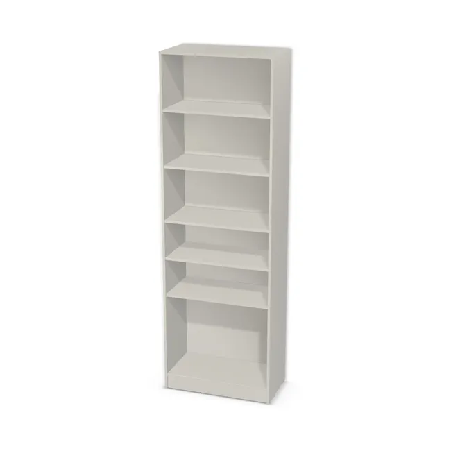 Korpus: Szary jasny (U708, ST9), Materiał pleców: Plecy z płyty jak korpus, Szerokość: 80 cm, Wysokość: 236,8 cm, Wysokość z cokołem: 246,8 cm, Głębokość: 42 cm, Liczba półek: 5 półek, Rozmieszczenie półek: Własne ustawienie, Typ podstawy: Cokół 10 cm, Podpórki półek: Podpórki półki fi 5 mm (Basic / ruchome), Obrzeże korpusu: 0,8 mm