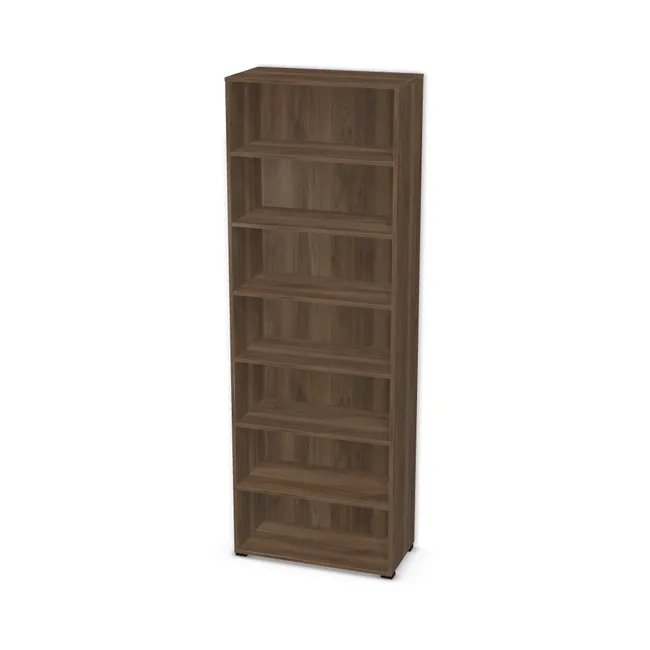 Korpus: Orzech Pacific tabak (H3702, ST10), Materiał pleców: Plecy z płyty jak korpus, Szerokość: 80 cm, Wysokość: 230 cm, Wysokość z nóżkami: 232 cm, Głębokość: 40 cm, Liczba półek: 6 półek, Rozmieszczenie półek: Rozmieszczenie symetryczne półek, Typ podstawy: Nóżki (wg wyboru), Nóżki: Nóżka Kwadratowa 6601 Bez Regulacji wys.2cm CZARNY MAT (Nóżka 6601 Czarna 2 cm), Podpórki półek: Podpórki Kuadro z zabezpieczeniem (typ 2) (Premium / z zabezp.), Obrzeże korpusu: 2,0 mm