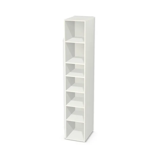 Korpus: W962 SM, Materiał pleców: Plecy z płyty jak korpus, Szerokość: 43 cm, Wysokość: 250 cm, Głębokość: 57 cm, Liczba półek: 6 półek, Rozmieszczenie półek: Własne ustawienie, Typ podstawy: Brak (tylko ślizgacze), Podpórki półek: Podpórki Kuadro z zabezpieczeniem (typ 2) (Premium / z zabezp.), Obrzeże korpusu: 