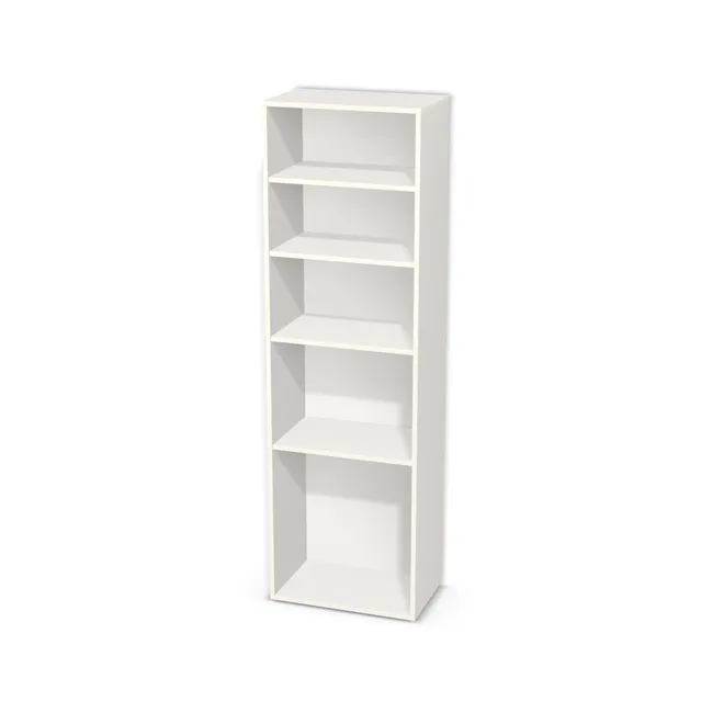Korpus: Biały klasyczny (W960, SM), Materiał pleców: Plecy z płyty HDF 3 mm (biała), Szerokość: 58 cm, Wysokość: 190 cm, Głębokość: 35 cm, Liczba półek: 4 półki, Rozmieszczenie półek: Własne ustawienie, Typ podstawy: Brak (tylko ślizgacze), Podpórki półek: Podpórki półki fi 5 mm (Basic / ruchome), Obrzeże korpusu: 0,8 mm
