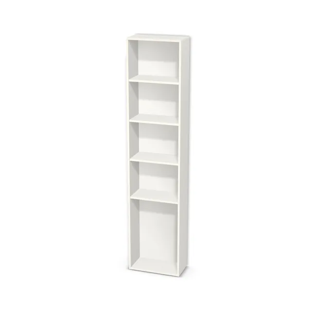 Korpus: Biały klasyczny (W960, SM), Materiał pleców: Plecy z płyty HDF 3 mm (biała), Szerokość: 50 cm, Wysokość: 220 cm, Głębokość: 25 cm, Liczba półek: 4 półki, Rozmieszczenie półek: Własne ustawienie, Typ podstawy: Brak (tylko ślizgacze), Podpórki półek: Podpórki półki fi 5 mm (Basic / ruchome), Obrzeże korpusu: 0,8 mm, Rodzaj: Zabudowa szeregowa