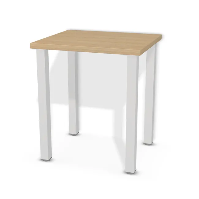 Blat: Dąb Vicenza (H3157, ST12, 36mm), Szerokość: 75 cm, Głębokość: 65 cm, Przepusty: Brak, Nóżki: Noga kwadratowa 60x60 82cm Metal Aluminium (Rejs Kwadr. 60x60), Obrzeże blatu: 2,0 mm