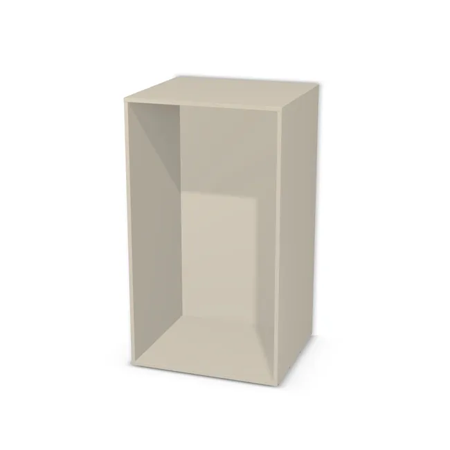 Korpus: Szary Taupe (U750, ST9), Materiał pleców: Plecy z płyty jak korpus, Szerokość: 69,8 cm, Wysokość: 123,6 cm, Głębokość: 61,8 cm, Liczba półek: Bez półek, Typ podstawy: Brak (tylko ślizgacze), Obrzeże korpusu: 0,8 mm