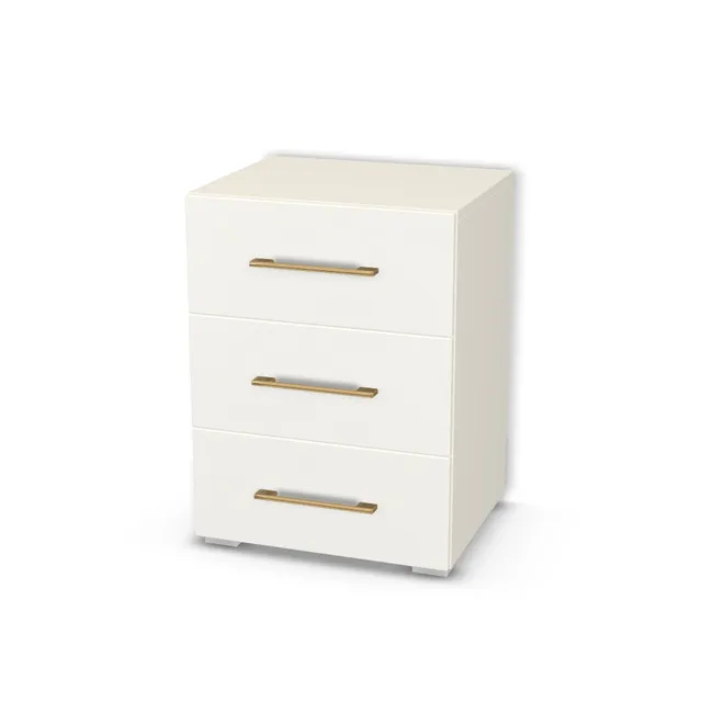 Blat: Biały porcelanowy (W1200, ST9, 18mm), Front: Biały klasyczny (W960, SM), Korpus: Biały porcelanowy (W1200, ST9), Szerokość: 50 cm, Wysokość: 66 cm, Wysokość z nóżkami: 68 cm, Głębokość: 40 cm, Głębokość z frontem: 41,8 cm, Wew. przestrzeń na umywalkę: 30 cm, Typ wieńca górnego: Wieniec górny nakładany, Fronty szuflad: 3 fronty szuflad, Liczba szuflad: 3 szuflady, Liczba szuflad pod syfon: 1 szuflada pod syfon, Szer. wcięcia: 15 cm, Głęb. wcięcia: 20 cm, Pozycja wcięcia  (względem środka szuflady/szafki): 0 cm, Typ podstawy: Nóżki (wg wyboru), System domyku: Otwieranie uchwytem (+Hamulec Blumotion), Prowadnice szuflad: Blum Tandem (Optimum Blum), Nóżki: Stopka K041 - tworzywo - chrom wys 2 cm (Stopka chrom 2cm), Uchwyty szuflad: Uchwyt 2576 Złoty Połysk rozstaw 192 mm (Uchwyt 2576 192 mm), Obrzeże korpusu: 0,8 mm, Obrzeże frontu: 2,0 mm, Obrzeże blatu: 0,8 mm, Rozmieszczenie uchwytów szuflad: Poziomo (centralnie na froncie)