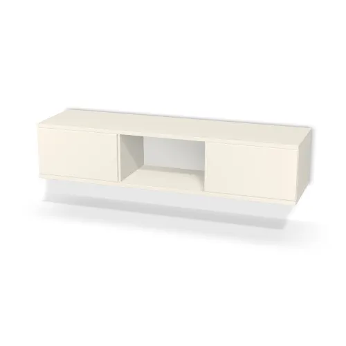 Front: Biały porcelanowy (W1200, ST9), Korpus: Biały porcelanowy (W1200, ST9), Materiał pleców: Plecy z płyty HDF 3 mm (biała), Szerokość: 130 cm, Wysokość: 28 cm, Głębokość: 33 cm, Głęb. całkowita: 35 cm, Szer. części środkowej: 42,5 cm, Układ: Drzwi, półki, drzwi, Fronty: Fronty - drzwi lewe i prawe, fronty szuflad, Liczba półek po lewej: Bez półek, Liczba półek na środku: Bez półek, Liczba półek po prawej: Bez półek, System domyku: Otwieranie naciskiem (Tip-On), Przepust kablowy: , Zawieszki: Zawieszki Wurth (Premium Wurth), Zawiasy: Blum ClipTop 110 bez sprężyny (Premium), Uchwyty: Brak uchwytów i brak nawiertów (Brak uchwytów), Obrzeże korpusu: 0,8 mm, Obrzeże frontu: 2,0 mm, Rozmieszczenie uchwytów szuflad: Poziomo (góra frontu 50 mm, środek)
