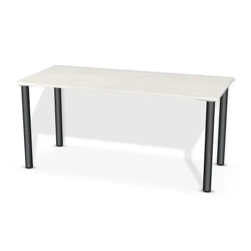 Blat: Jesion Trondheim (H1225, ST12, 18mm), Szerokość: 160 cm, Głębokość: 70 cm, Przepusty: Brak, Nóżki: Noga metalowa NOVA fi60 71cm Czarny Mat (Amix AN-710), Obrzeże blatu: 0,8 mm