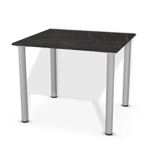 Blat: Grigia Pietra czarna (F206, ST9, 18mm), Szerokość: 90 cm, Głębokość: 80 cm, Przepusty: Brak, Nóżki: Noga metalowa NOVA fi60 71cm Chrom Mat (Amix AN-710), Obrzeże blatu: 2,0 mm