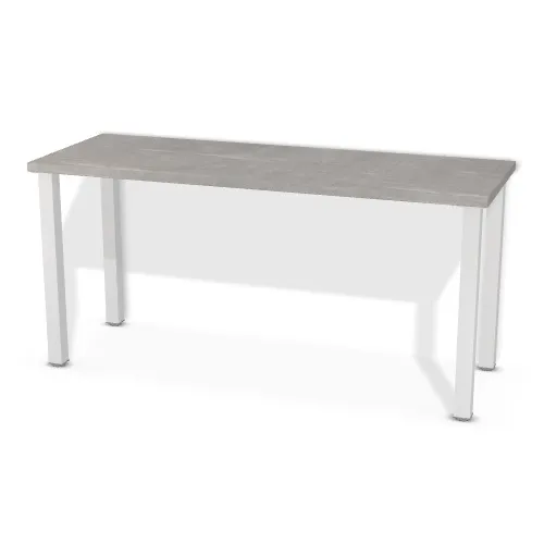 Blat: Marmur Candela jasnoszary (F243, ST76, 36mm), Szerokość: 180 cm, Głębokość: 65 cm, Przepusty: Brak, Nóżki: Noga kwadratowa 60x60 82cm Metal Aluminium (Rejs Kwadr. 60x60), Obrzeże blatu: 2,0 mm
