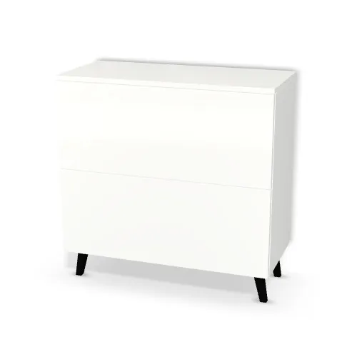 Blat: Bianco (U5000B, STHG, 18mm), Front: Bianco (U5000B, STHG), Korpus: Bianco (U5000B, STHG), Szerokość: 80 cm, Wysokość: 68 cm, Wysokość z nóżkami: 80 cm, Głębokość: 35 cm, Głęb. całkowita: 37 cm, Wew. przestrzeń na umywalkę: 33,2 cm, Typ wieńca górnego: Wieniec górny nakładany wysunięty nad front, Fronty szuflad: 2 fronty szuflad, Liczba szuflad: 2 szuflady, Liczba szuflad pod syfon: 1 szuflada pod syfon, Szer. wcięcia: 25 cm, Głęb. wcięcia: 15 cm, Pozycja wcięcia  (względem środka szuflady/szafki): -5 cm, Typ podstawy: Nóżki (wg wyboru), System domyku: Otwieranie naciskiem (Tip-On + Hamulec Blumotion), Prowadnice szuflad: Blum Movento Tip-on Blumotion (Premium Blum), Nóżki: Nóżka K441 Czarna wysokość 12 cm (Nóżka K441 Czarna 12 cm), Uchwyty szuflad: Brak uchwytów i brak nawiertów (Brak uchwytów), Obrzeże korpusu: 1,0 mm, Obrzeże frontu: 1,0 mm, Obrzeże blatu: 1,0 mm