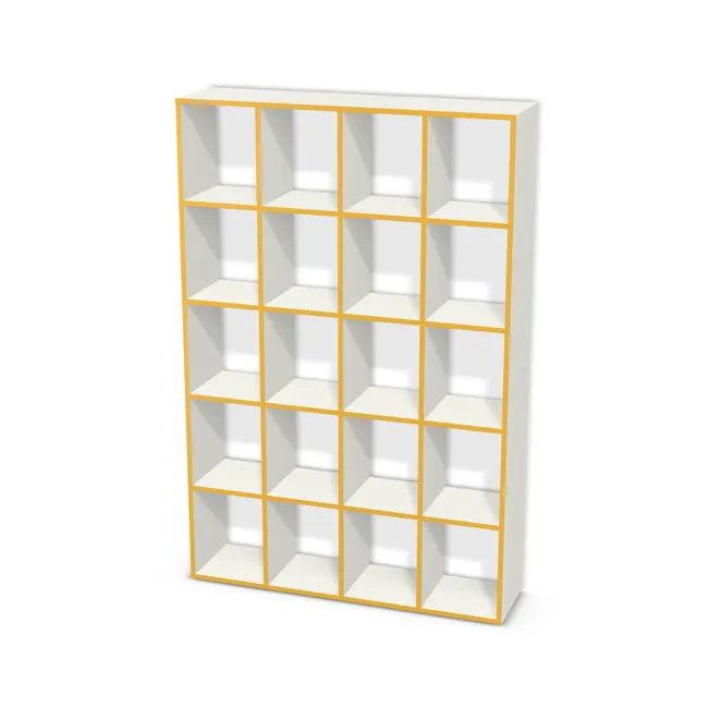 Korpus: Biały premium (W1000, ST9), Przednie i tylne krawędzie: W innym kolorze (U163, ST9), Szerokość: 120 cm, Wysokość: 180 cm, Głębokość: 30 cm, Liczba rzędów: 5 rzędów, Liczba kolumn: 4 kolumny, Typ podstawy: Brak, Obrzeże korpusu: 0,8 mm