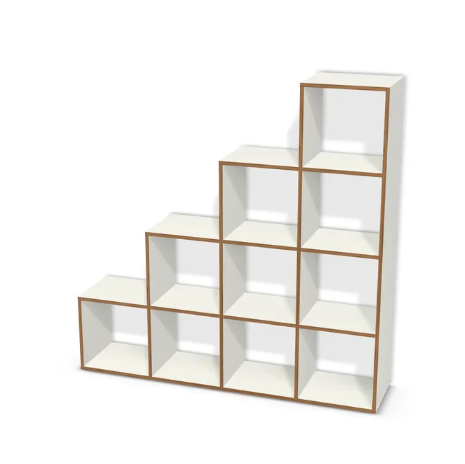 Korpus: Biały premium (W1000, ST9), Przednie i tylne krawędzie: W innym kolorze (H3734, ST9), Szerokość: 160 cm, Wysokość: 160 cm, Głębokość: 35 cm, Liczba segmentów: 4 segmenty, Typ podstawy: Brak, Obrzeże korpusu: 0,8 mm