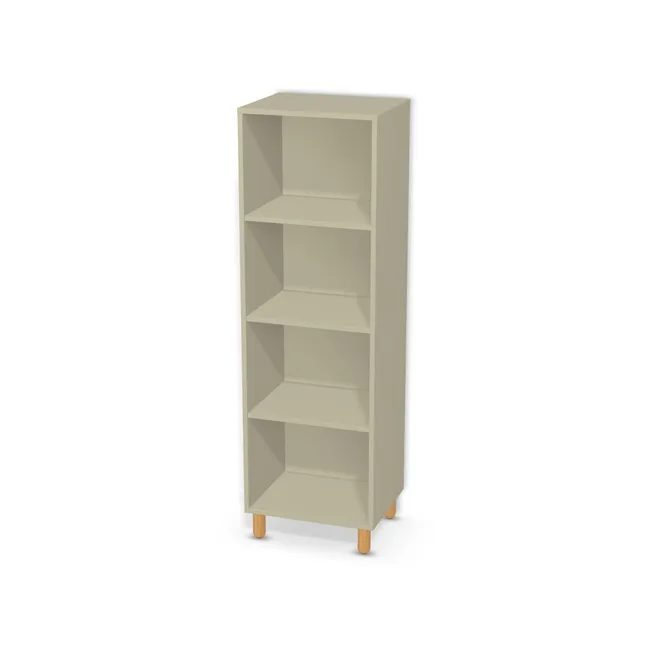 Korpus: Zielony szałwiowy (U638, ST9), Materiał pleców: Plecy z płyty jak korpus, Szerokość: 50 cm, Wysokość: 150 cm, Wysokość z nóżkami: 161 cm, Głębokość: 40 cm, Liczba półek: 3 półki, Rozmieszczenie półek: Rozmieszczenie symetryczne półek, Typ podstawy: Nóżki (wg wyboru), Nóżki: Noga meblowa drewniana 10cm walec (Drewniana 10cm walec), Podpórki półek: Podpórki Kuadro z zabezpieczeniem (typ 2) (Premium / z zabezp.), Obrzeże korpusu: 0,8 mm