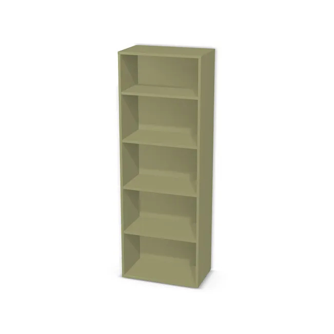 Korpus: Zielony oliwkowy (U640, ST9), Materiał pleców: Plecy z płyty jak korpus, Szerokość: 60 cm, Wysokość: 170 cm, Głębokość: 35 cm, Liczba półek: 4 półki, Rozmieszczenie półek: Własne ustawienie, Typ podstawy: Brak (tylko ślizgacze), Podpórki półek: Podpórki półki fi 5 mm (Basic / ruchome), Obrzeże korpusu: 0,8 mm